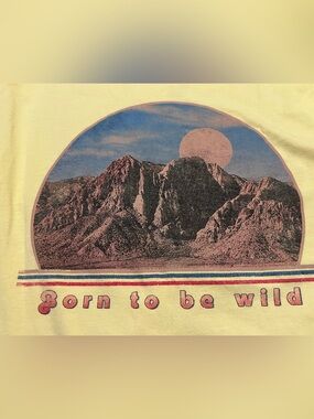 Life Clothing Co Tee Shirt Mens M Yellow Graphic Print “Born To Be Wild” Classic